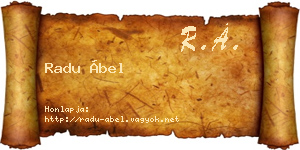Radu Ábel névjegykártya