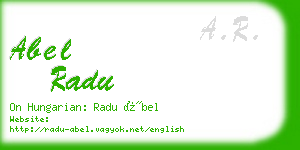 abel radu business card